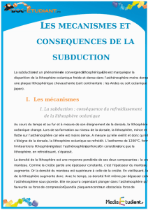 les mecanismes et consequences de la subduction