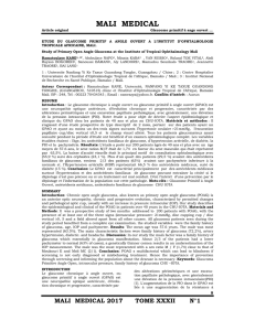 etude du glaucome primitif a angle ouvert a l`institut d