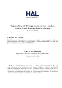 Organisations et développement durable : analyse - Hal-SHS