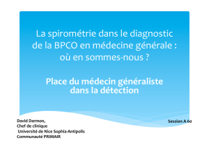 La spirométrie dans le diagnostic de la BPCO en médecine