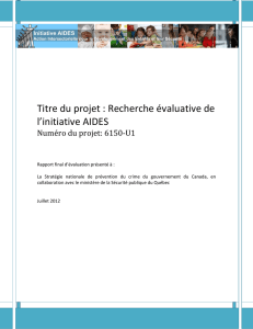 Titre du projet : Recherche évaluative de l`initiative AIDES