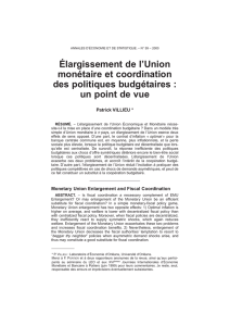 Élargissement de l`Union monétaire et coordination des politiques