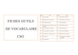 FICHES OUTILS DE VOCABULAIRE CM1
