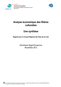 Analyse économique des filières culturelles Une synthèse