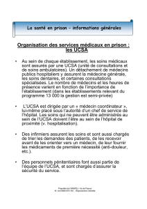 Organisation des services médicaux en prison : les UCSA