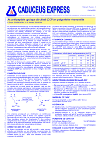 Ac anti-peptide cyclique citrulliné (CCP)