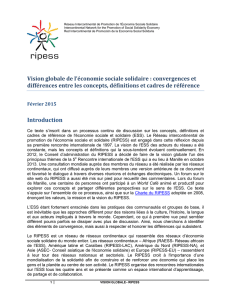 Vision globale de l`économie sociale solidaire : convergences et