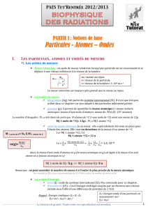 Particules - Atomes – Ondes