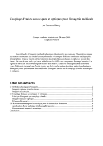 Couplage d`ondes acoustiques et optiques pour l`imagerie médicale