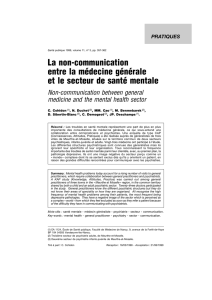 La non-communication entre la médecine générale et le secteur de