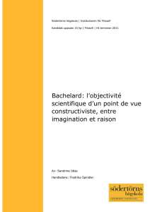 Bachelard: l`objectivité scientifique d`un point de vue constructiviste