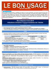 Infection urinaires communautaires de l`adulte - CClin Sud-Est