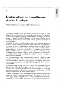 Epidémiologie de l`insuffisance rénale chronique - iPubli