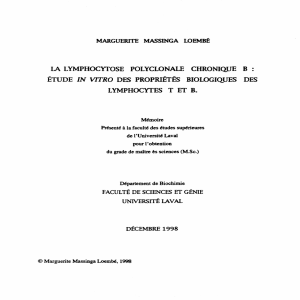 LA LYMPHOCYTOSE POLYCLONALE CHRONIQUE B : ÉTUDE IN