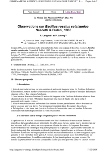 Observations sur Bacillus rossius catalauniae