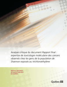 Analyse critique du document Rapport final : expertise de