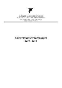 ORIENTATIONS STRATEGIQUES 2010 - 2015