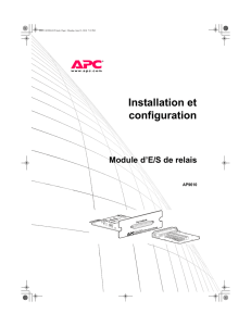 Installation et configuration Module d`E/S de relais