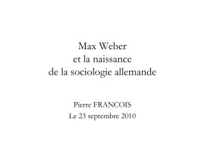 Max Weber et la naissance de la sociologie allemande