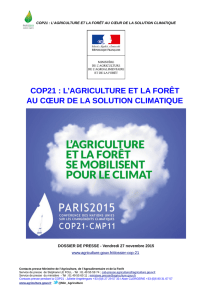 cop21 : l`agriculture et la forêt au cœur de la solution climatique