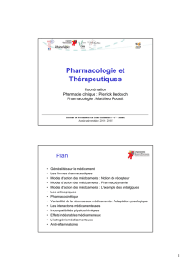 Pharmacologie et Thérapeutiques