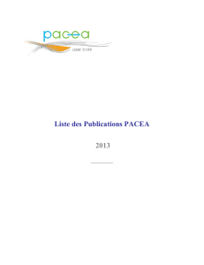 Liste des Publications PACEA 2013