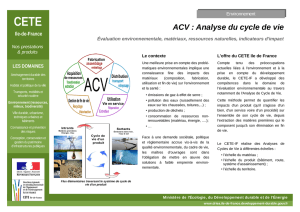 ACV : Analyse du cycle de vie