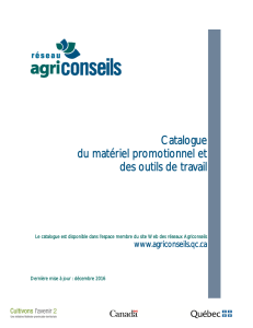 Catalogue - Les réseaux Agriconseils