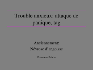 Trouble anxieux: attaque de panique, tag
