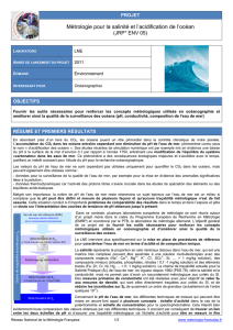Métrologie pour la salinité et l`acidification de l`océan (ENV 05)