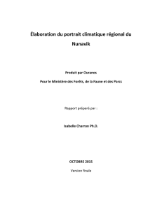 Élaboration du portrait climatique régional du Nunavik