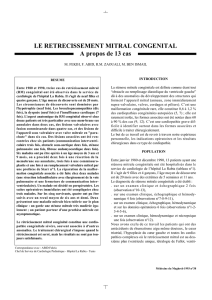 LE RETRECISSEMENT MITRAL CONGENITAL A propos de 13 cas