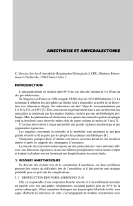 anesthesie et amygdalectomie