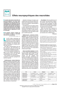 Effets neuropsychiques des macrolides