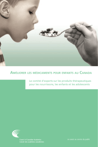 Améliorer les médicaments pour enfants au Canada