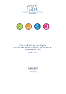 Texte de la consultation publique