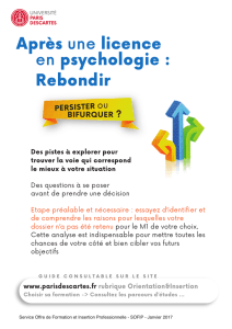 Psychologie - L`Université Paris Descartes