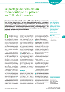 Le partage de l`éducation thérapeutique du patient au CHU de
