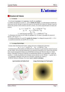 L`atome - Sciences Physiques TSI1 Rabeux Michel