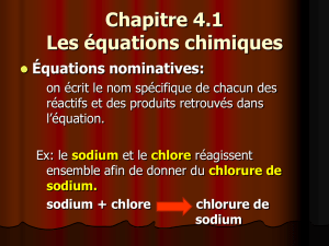 4.2 Types de réactions chimiques