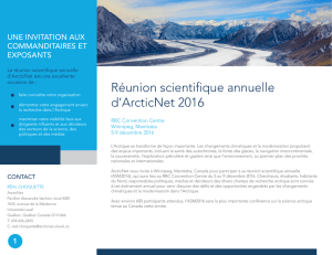Réunion scientifique annuelle d`ArcticNet 2016