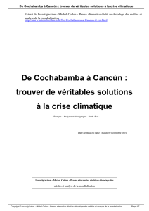 De Cochabamba à Cancún : trouver de véritables solutions à la