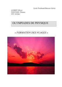 Formation des nuages - Olympiades de Physique France