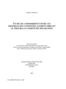 etude de comorbidite entre les troubles des