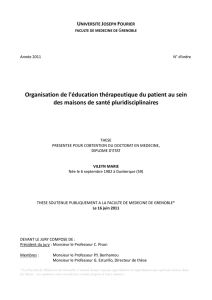 Organisation de l`éducation thérapeutique du patient au