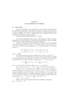 Chapitre 6 LE MAGNETISME ATOMIQUE