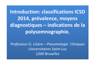 classifications ICSD 2014, prévalence, moyens diagnostiques