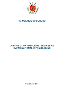 REPUBLIQUE DU BURUNDI CONTRIBUTION PREVUE