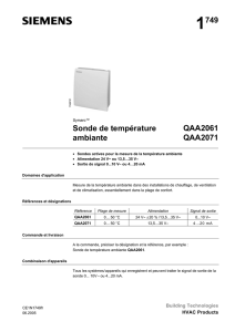 1749 Sonde de température ambiante QAA2061 QAA2071