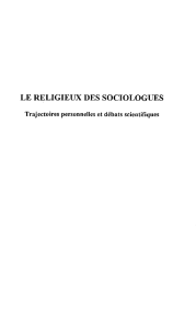 LE RELIGIEUX DES SOCIOLOGUES